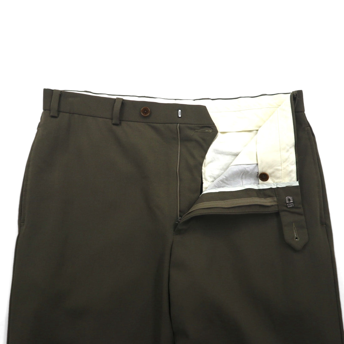 BROOKS BROTHERS 346 スラックスパンツ MADISON FIT M カーキ ウール