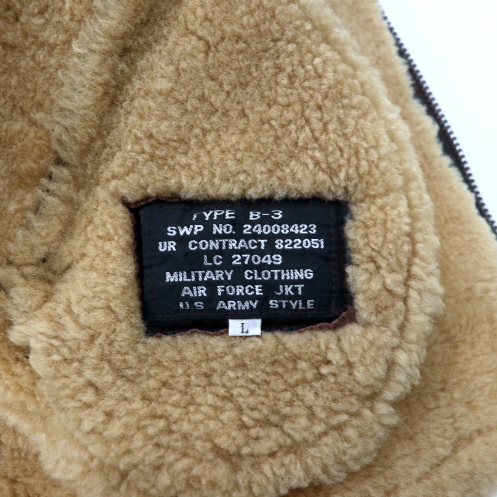 US AIR FORCE B-3 ムートン ボア フライトジャケット L ブラウン 羊革 レザー SWP No.24008423