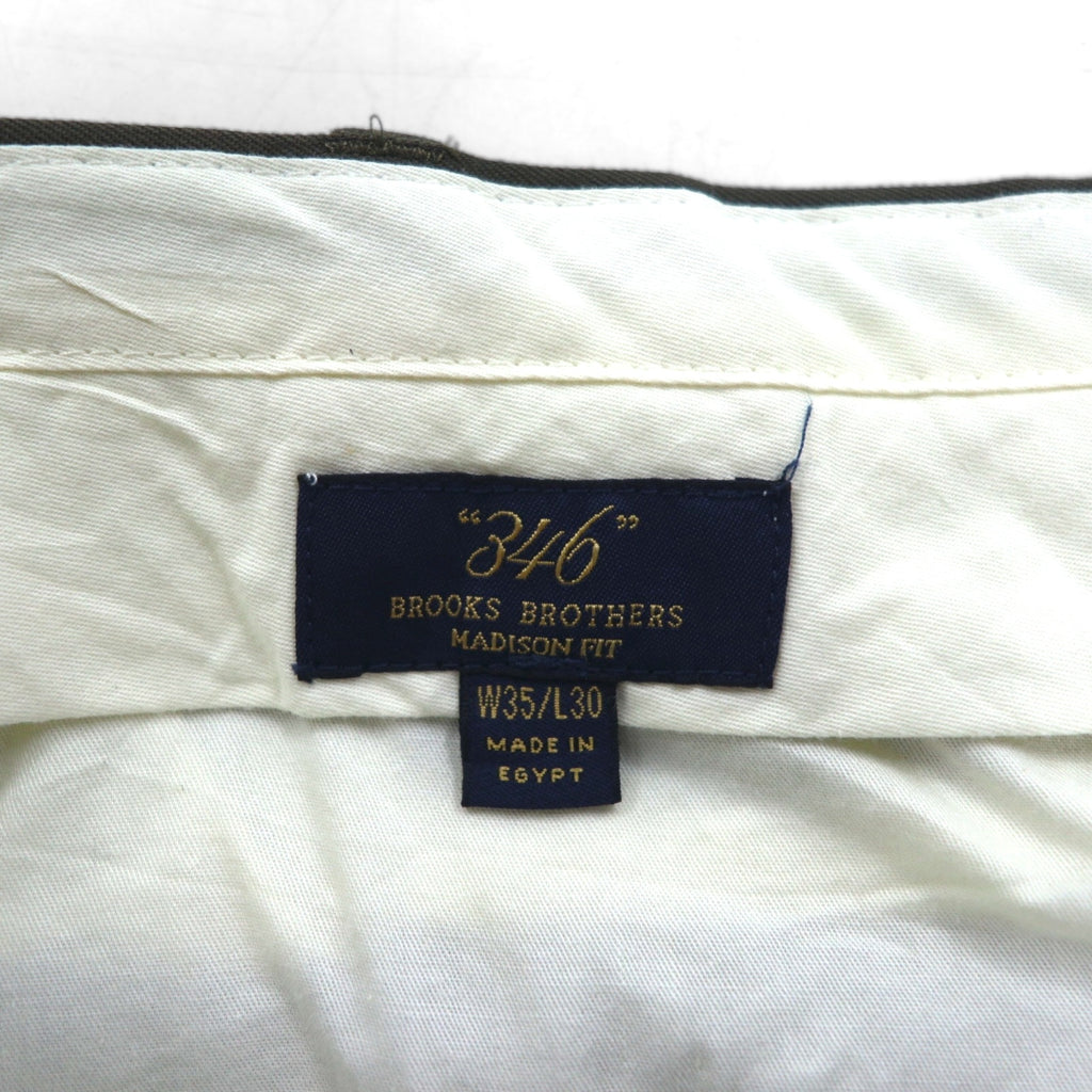 BROOKS BROTHERS 346 スラックスパンツ MADISON FIT M カーキ ウール