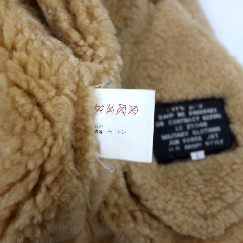 US AIR FORCE B-3 ムートン ボア フライトジャケット L ブラウン 羊革 レザー SWP No.24008423