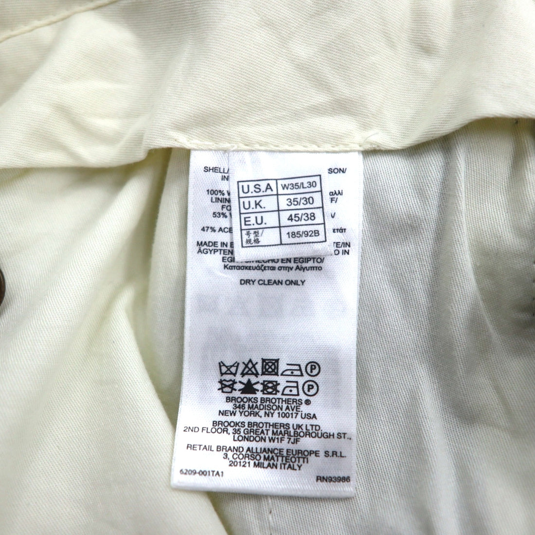 BROOKS BROTHERS 346 スラックスパンツ MADISON FIT M カーキ ウール