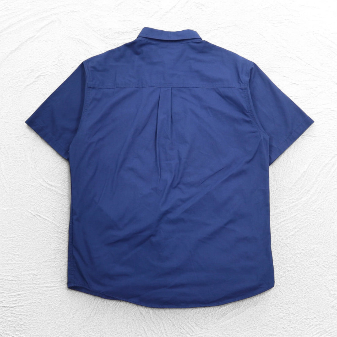 carhartt 半袖 ワークシャツ L ネイビー コットン 胸ポケット アメリカ企業 刺繍 TIMBER 384-19 メキシコ製