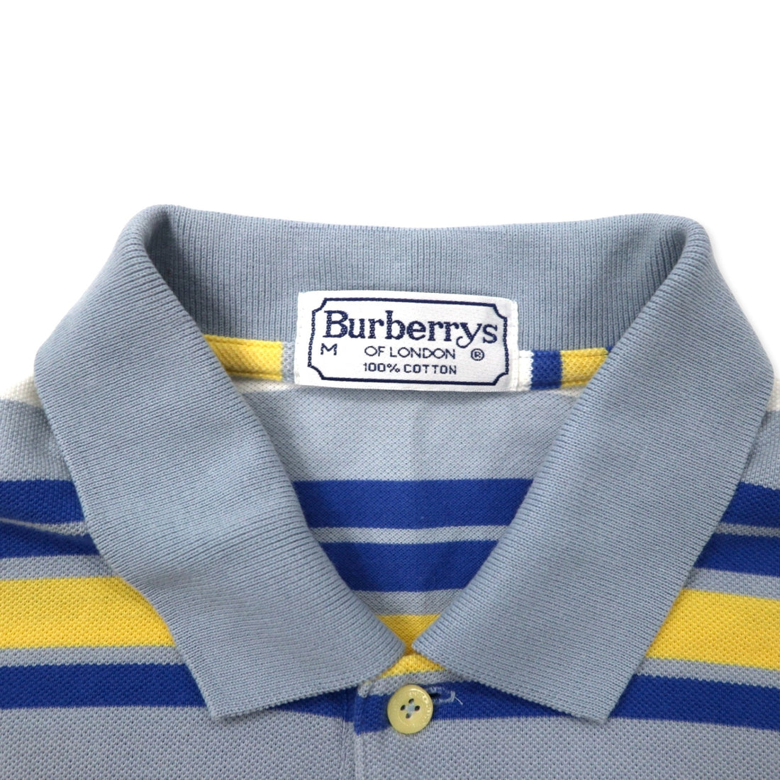 Burberrys Old Polo Shirt M Multicolor Border Cotton One Point Logo