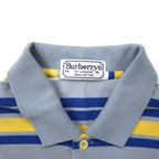 Burberrys Old Polo Shirt M Multicolor Border Cotton One Point Logo