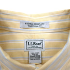LLBean Traditional Fit Oxford Button-Down Shirt, XL, Yellow Stripes, Wrinkle Resistant, Size 237816
