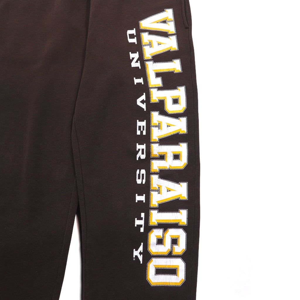 JANSPORT 90s College Sweatpants Easy Pants M Brown Print VALPARAISO UNIVERSITY