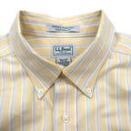 LLBean Traditional Fit Oxford Button-Down Shirt, XL, Yellow Stripes, Wrinkle Resistant, Size 237816
