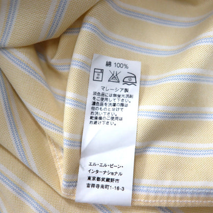 L.L.Bean トラディショナルフィット オックスフォード ボタンダウンシャツ XL TRADITIONAL FIT イエロー ストライプ 形態安定 WRINKLE RESISTANT 237816