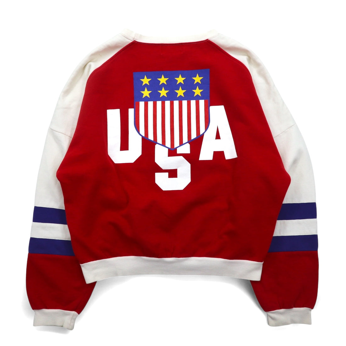 Champion products 90s drop shoulder sweatshirt L white red big logo double sided print