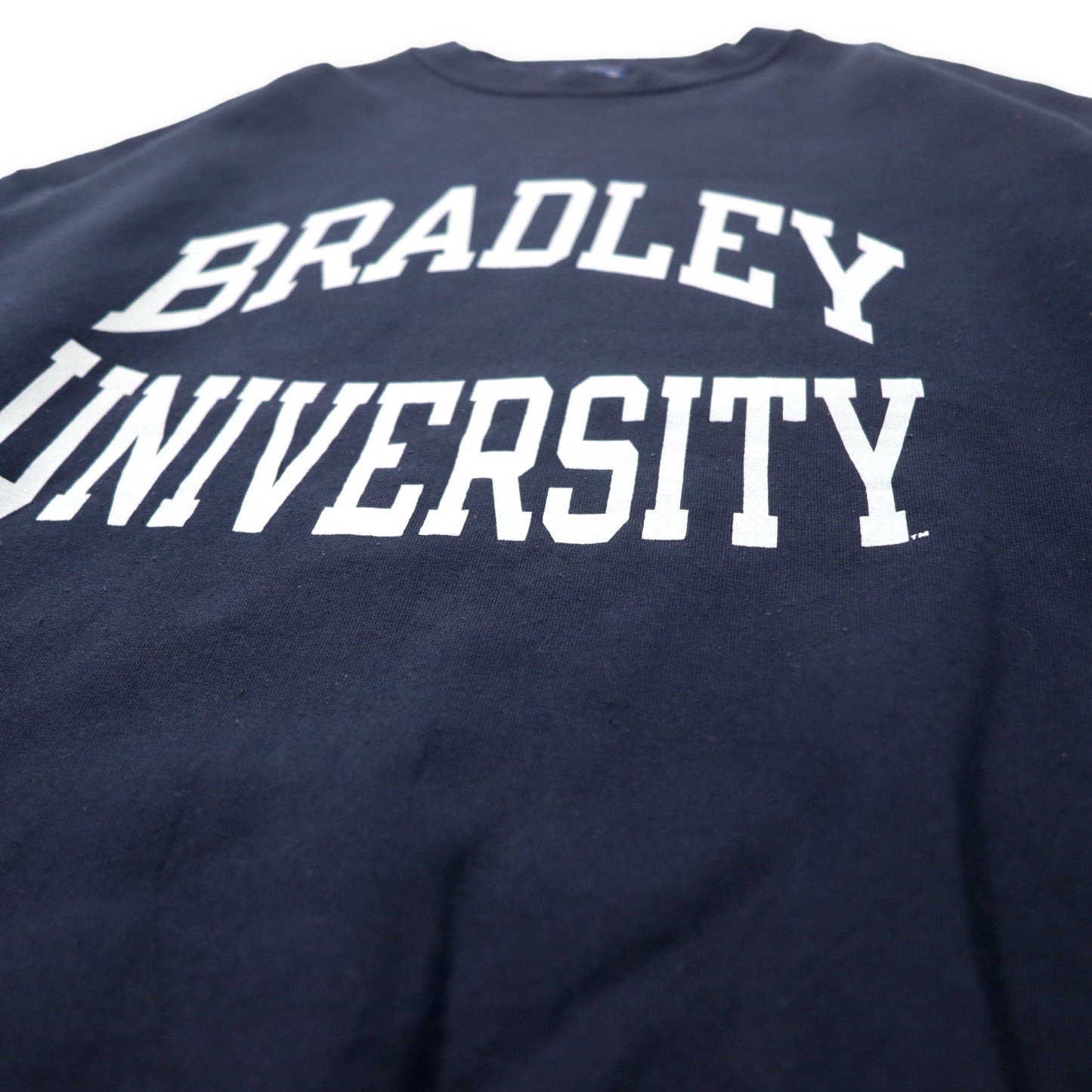 Champion 90年代 カレッジ プリント スウェット XL ネイビー コットン 裏起毛 BRADLEY UNIVERSITY ビッグサイズ メキシコ製