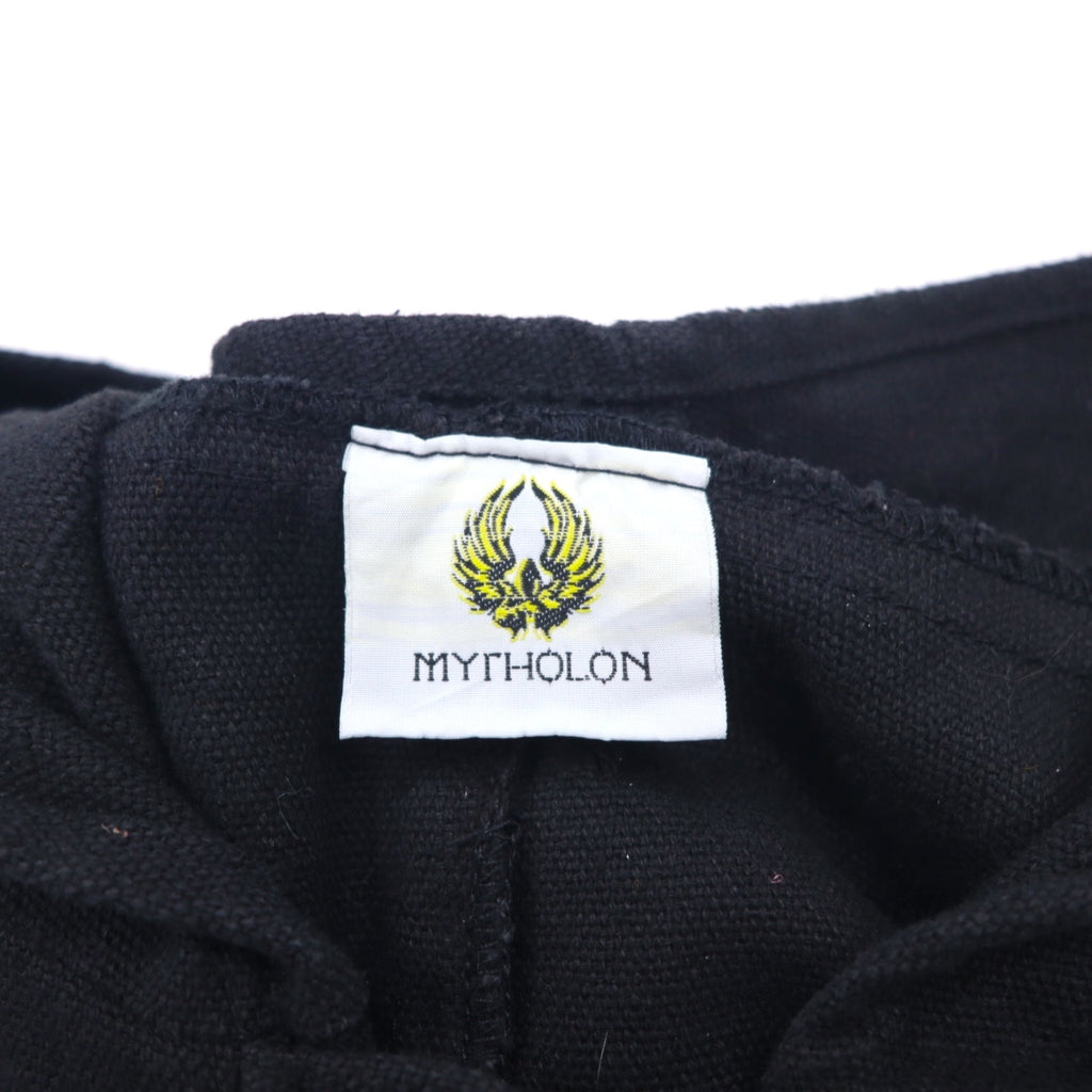 MYTHOLON Concho Button Hooded Robe Poncho FREE Black Cotton