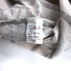 FUSION All-over print dress shirt L size White stripes Cotton Fish insects botanical Made in Japan
