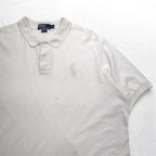 Polo by Ralph Lauren 90s Polo Shirt 2XL Big Size White Pique Pony Embroidery