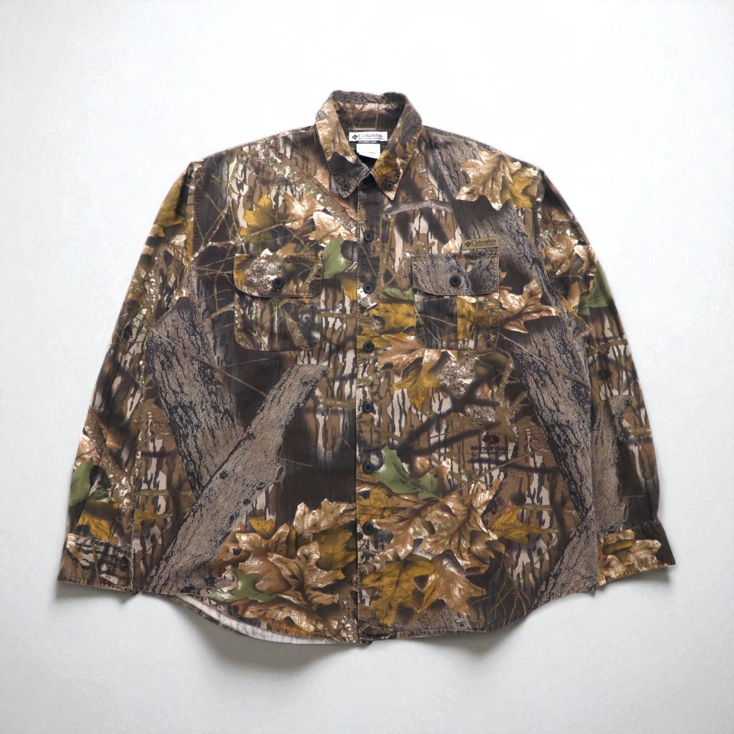 Columbia リアルツリーカモ ボタンダウン ワークシャツ M カーキ コットン HM7009