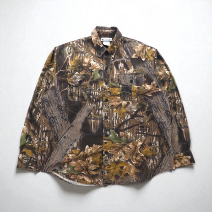 Columbia リアルツリーカモ ボタンダウン ワークシャツ M カーキ コットン HM7009