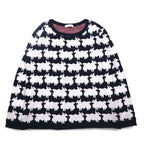 LABRAT × BEAMS コットン ニット セーター L ネイビー 総柄 アニマル 羊 SHEEP KNIT SP