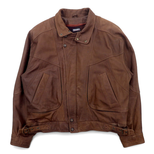 90年代 GEORGETOWN LEATHER DESIGN レザー A-2 フライトジャケット L ブラウン Thinsulate 中綿 ライナー着脱式