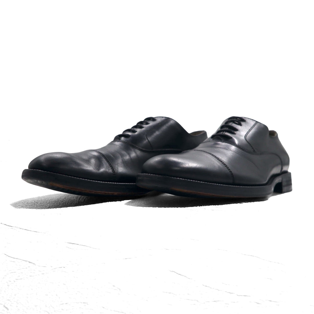 JOHNSTON &amp; MURPHY Made in Italy Signaure Series Straight Tip Dress Shoes 27cm Black Leather 137 15 4643