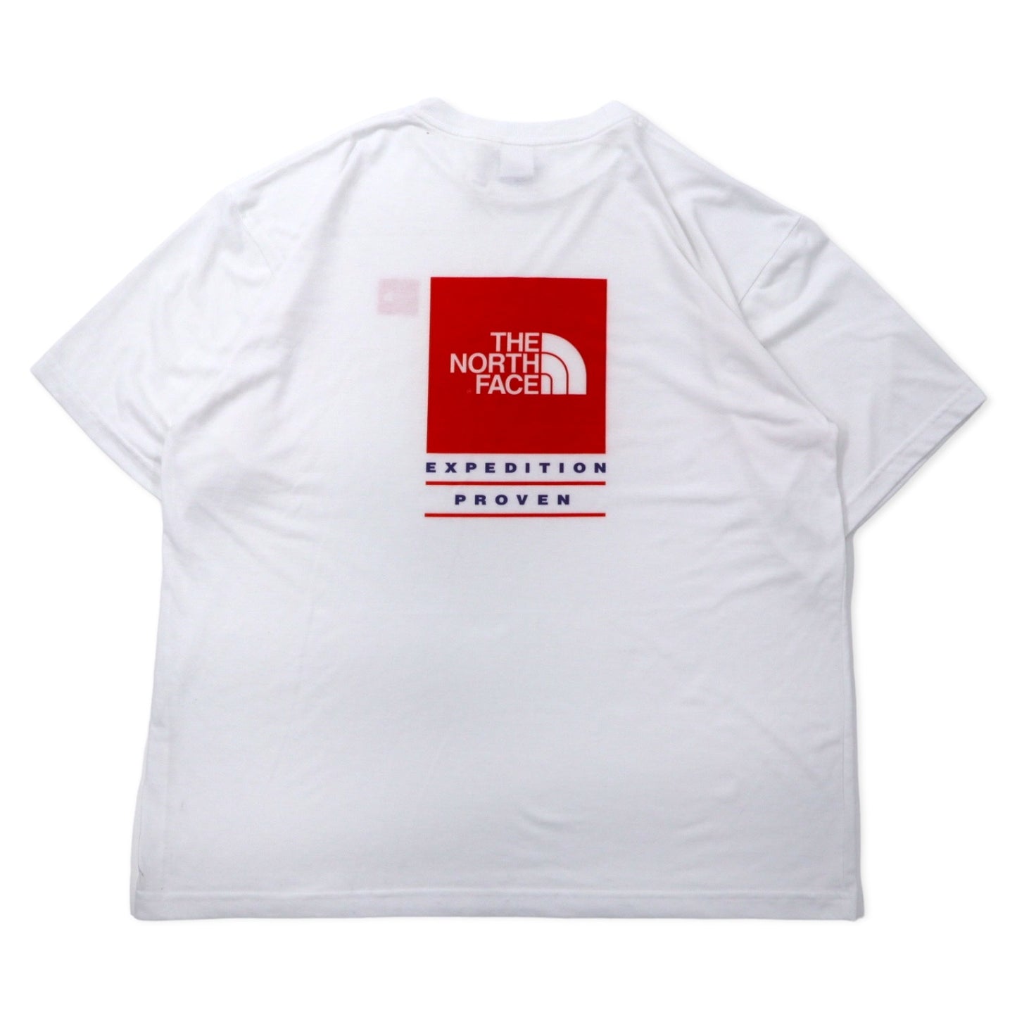 THE NORTH FACE USA製 ボックスロゴ プリント Tシャツ XL ホワイト ポリエステル ビッグサイズ