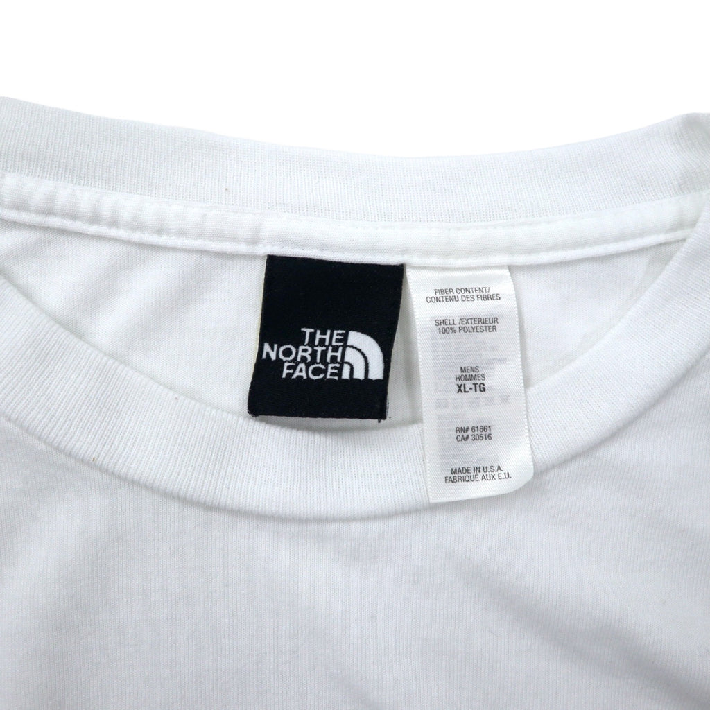 THE NORTH FACE USA Box Logo Print T-Shirt XL White Polyester Big Size