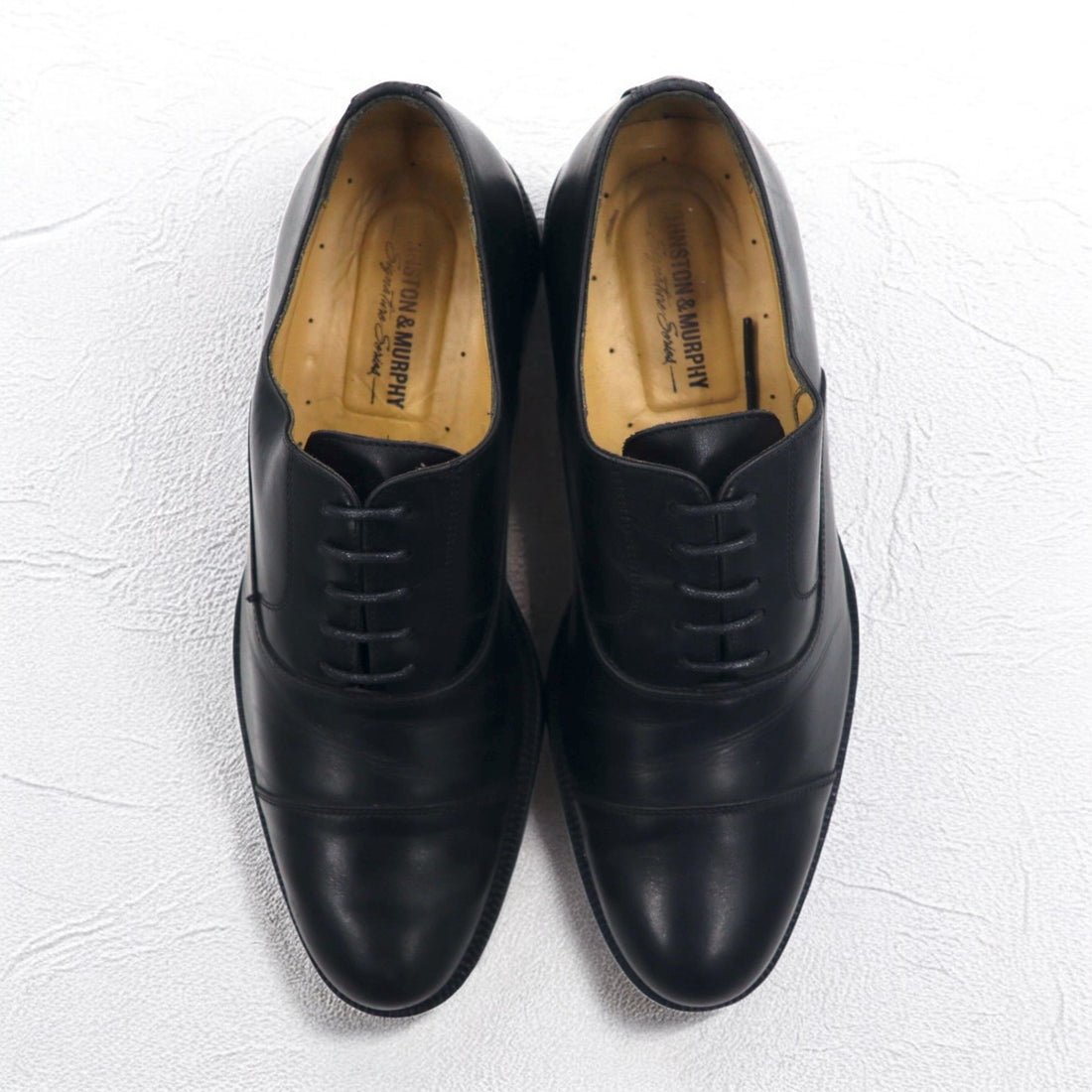 JOHNSTON &amp; MURPHY Made in Italy Signaure Series Straight Tip Dress Shoes 27cm Black Leather 137 15 4643