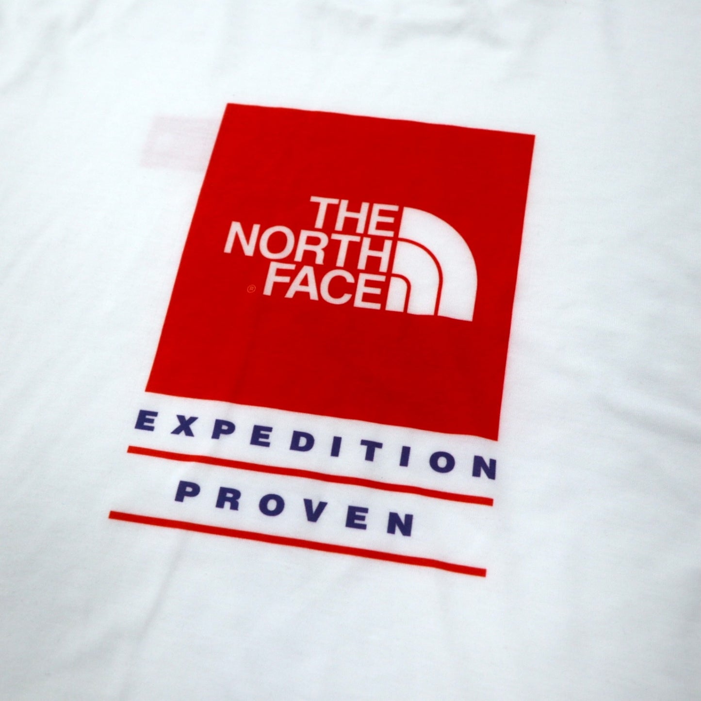 THE NORTH FACE USA製 ボックスロゴ プリント Tシャツ XL ホワイト ポリエステル ビッグサイズ