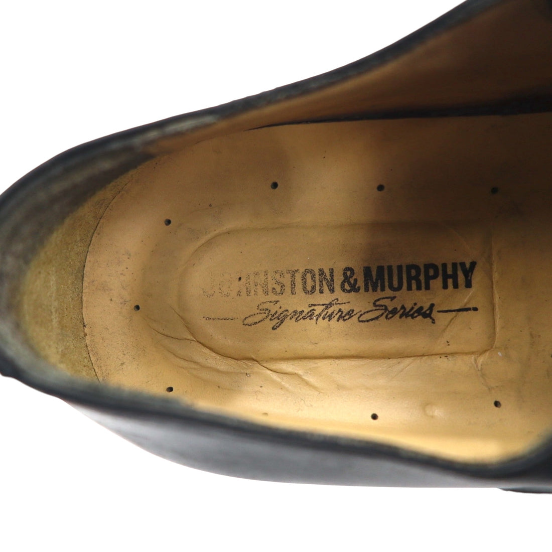 JOHNSTON &amp; MURPHY Made in Italy Signaure Series Straight Tip Dress Shoes 27cm Black Leather 137 15 4643