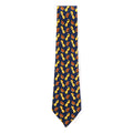 CELINE Made in Spain Tie Navy Silk All-over Chess Pattern