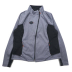 HARLEY DAVIDSON Softshell Jacket Jersey L Grey Stretch Thumbhole Double Zip