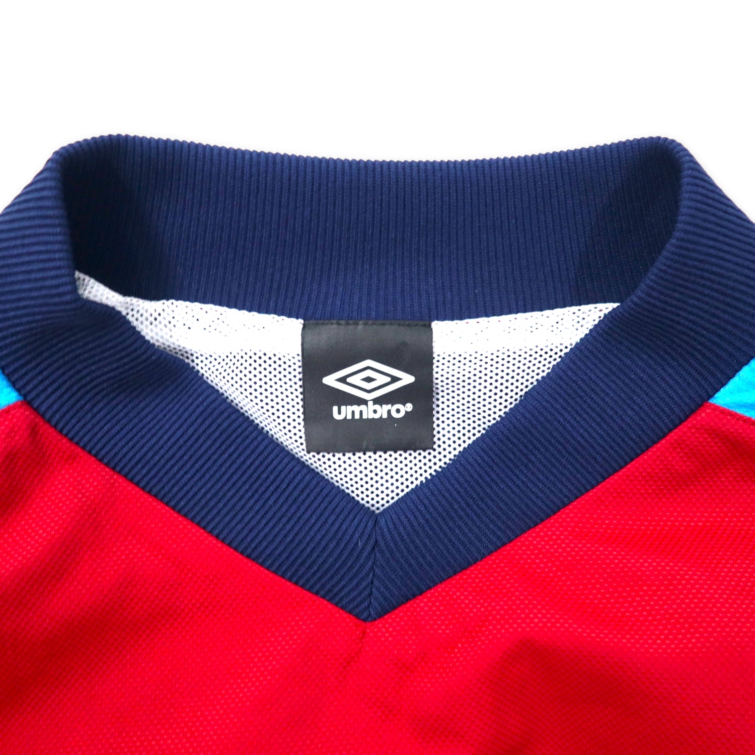 UMBRO Pistple Over Windbreaker L Red Logo Print Mesh Liner