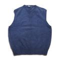 Polo by Ralph Lauren 90年代 Vネック コットンニット ベスト L ネイビー スモールポニー刺繍