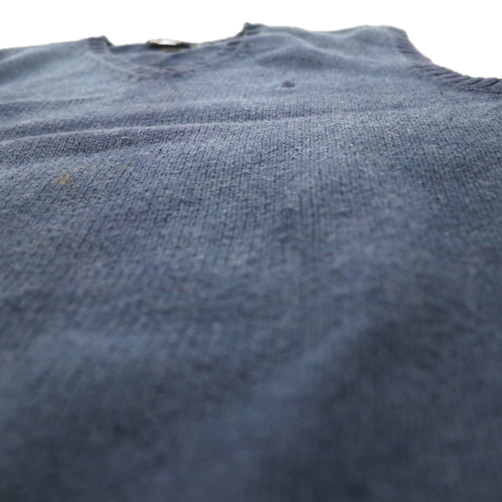 Polo by Ralph Lauren 90年代 Vネック コットンニット ベスト L ネイビー スモールポニー刺繍