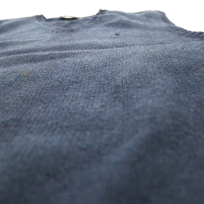 Polo by Ralph Lauren 90s V-neck cotton knit vest, size L, navy, with small pony embroidery