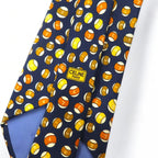 CELINE Spain made tie, navy, silk, all-over print, billiards