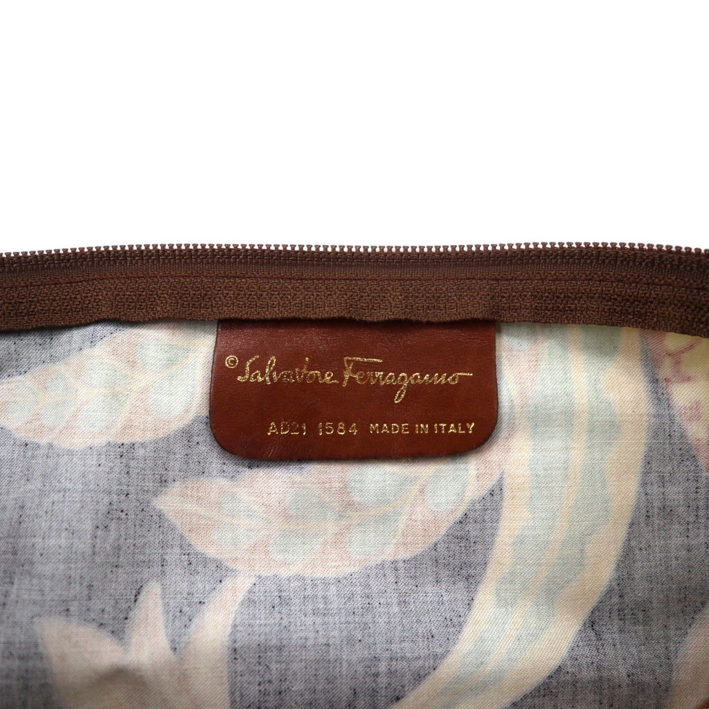 Salvatore Ferragamo shoulder bag in multicolor PVC leather with all-over print scarf and botanical pouch AD21 1284 Made in Italy