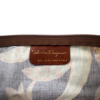 Salvatore Ferragamo shoulder bag in multicolor PVC leather with all-over print scarf and botanical pouch AD21 1284 Made in Italy