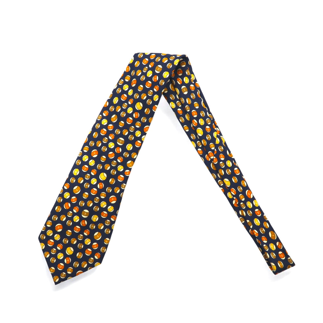 CELINE Spain made tie, navy, silk, all-over print, billiards