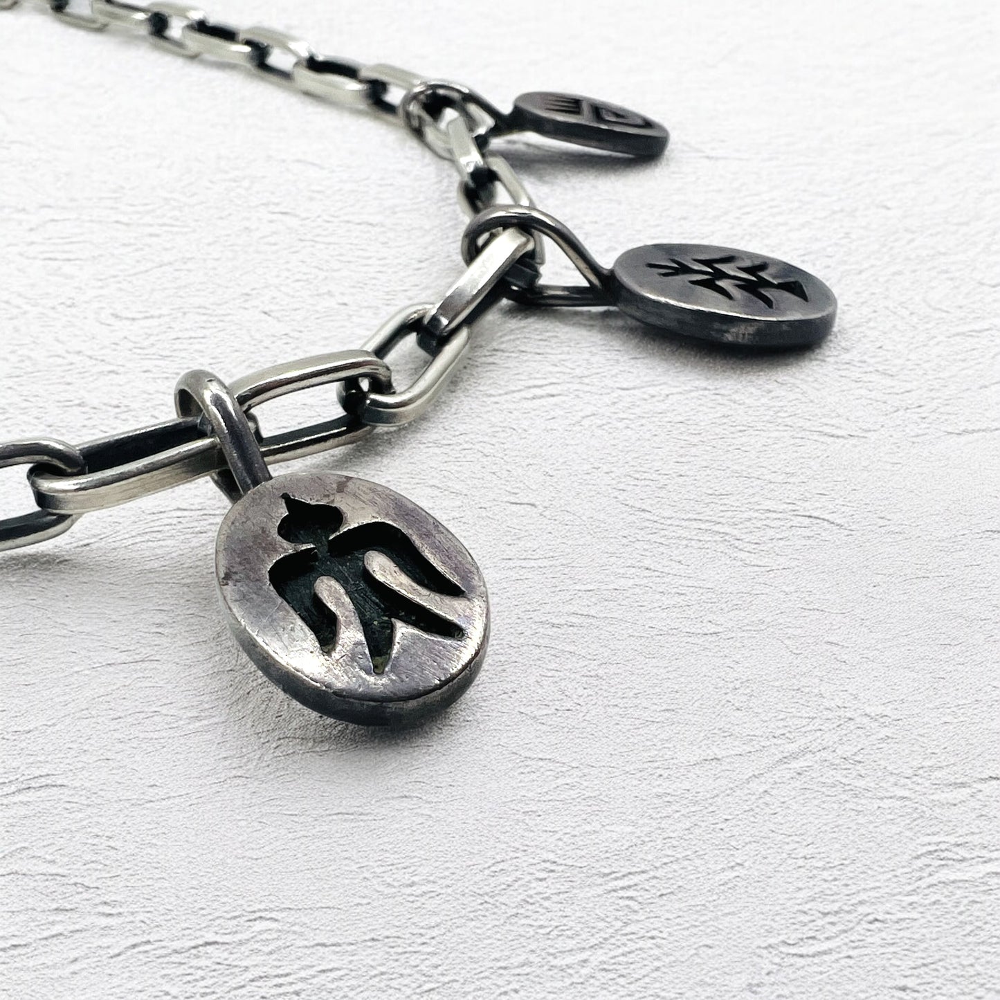 NAVAJO インディアンジュエリー Timothy Lee ネックレス ナバホ族 シルバー リンク チェーン Sterling スタンプワーク トライバル