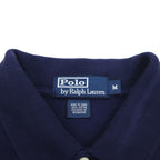 Polo by Ralph Lauren 90s Polo Player Embroidered Polo Shirt, Medium, Navy, Cotton, Pique