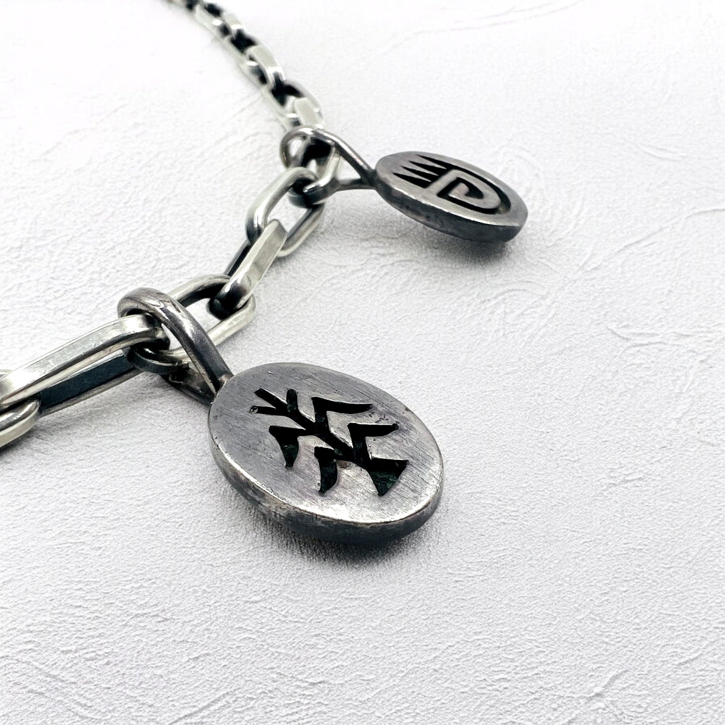 NAVAJO インディアンジュエリー Timothy Lee ネックレス ナバホ族 シルバー リンク チェーン Sterling スタンプワーク トライバル