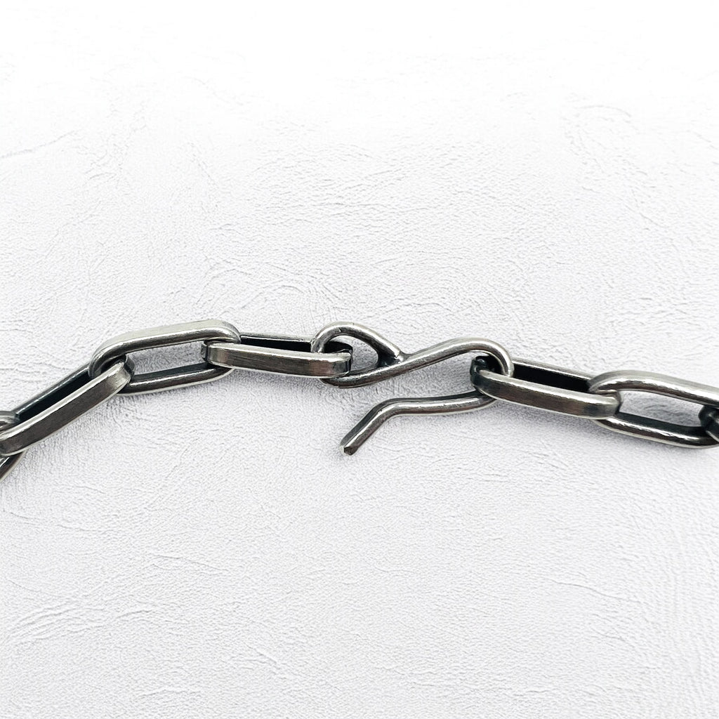 NAVAJO インディアンジュエリー Timothy Lee ネックレス ナバホ族 シルバー リンク チェーン Sterling スタンプワーク トライバル