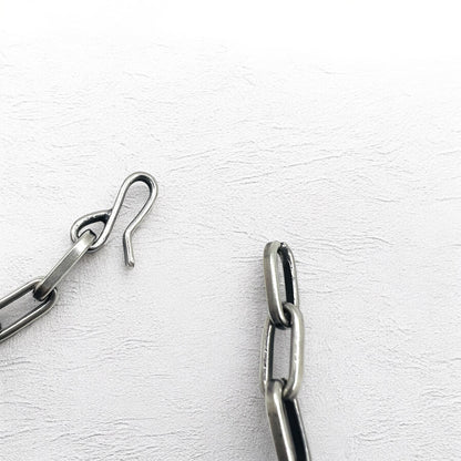 NAVAJO インディアンジュエリー Timothy Lee ネックレス ナバホ族 シルバー リンク チェーン Sterling スタンプワーク トライバル