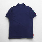 Polo by Ralph Lauren 90s Polo Player Embroidered Polo Shirt, Medium, Navy, Cotton, Pique