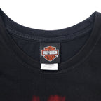 HARLEY DAVIDSON スカル ロゴプリント Tシャツ XL ブラック コットン FLORIDA USA メキシコ製