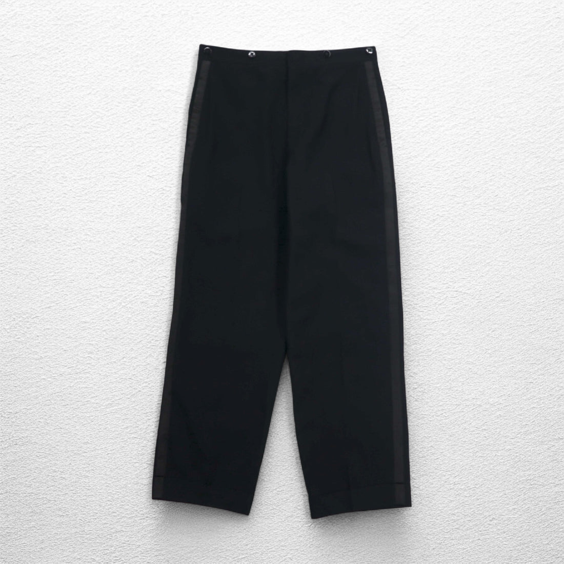 50s Vintage Trousers サイドライン スラックスパンツ L ブラック CONMARジッパー サスペンダーボタン