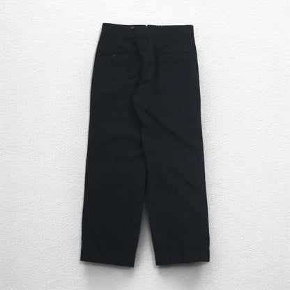 50s Vintage Trousers サイドライン スラックスパンツ L ブラック CONMARジッパー サスペンダーボタン