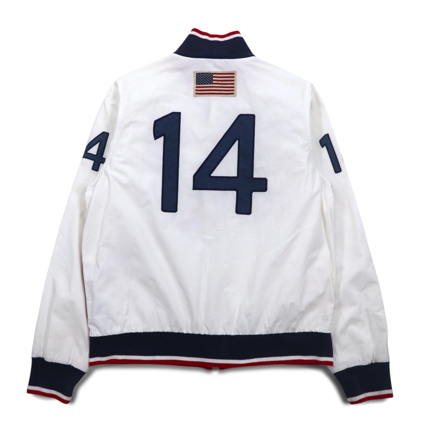 Polo by Ralph Lauren スポーツジャケット M ホワイト トリコロール TALONジップ USA ナンバリング