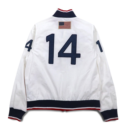 Polo by Ralph Lauren スポーツジャケット M ホワイト トリコロール TALONジップ USA ナンバリング