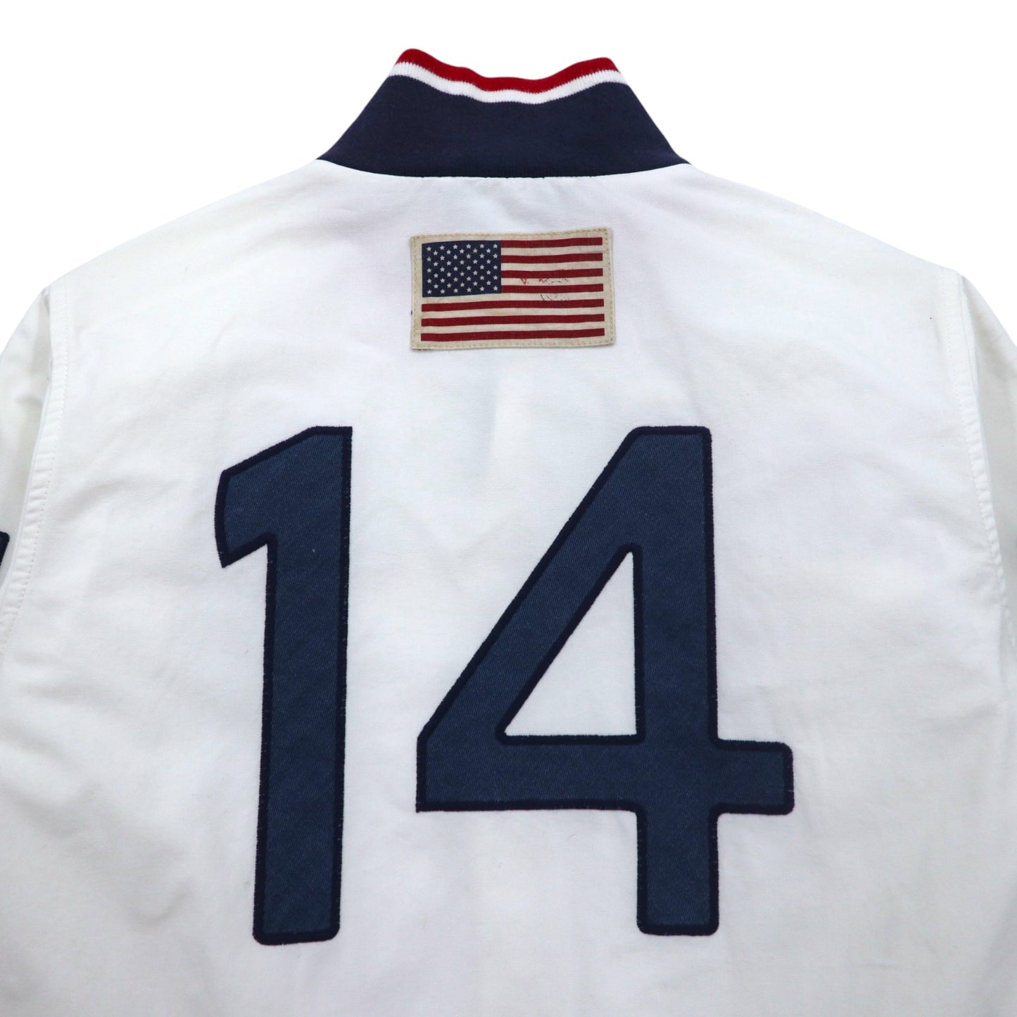 Polo by Ralph Lauren スポーツジャケット M ホワイト トリコロール TALONジップ USA ナンバリング
