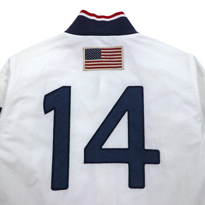 Polo by Ralph Lauren スポーツジャケット M ホワイト トリコロール TALONジップ USA ナンバリング